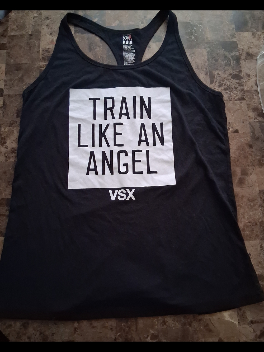Victoria's Secret VSX Black Tank Top with White Graphic